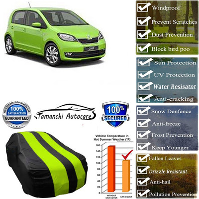 Tamanchi Autocare Car Cover For Skoda Universal For Car(Green, Black)