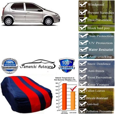 Tamanchi Autocare Car Cover For Tata Indica Xeta(Red, Black)