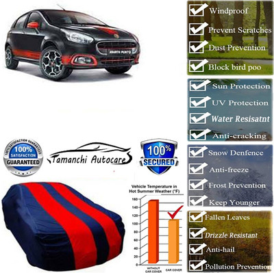 Tamanchi Autocare Car Cover For Fiat Abarth Punto(Red, Black)