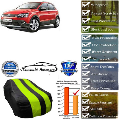 Tamanchi Autocare Car Cover For Volkswagen Cross Polo 1.5 TDI(Green, Black)