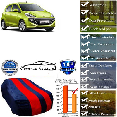 Tamanchi Autocare Car Cover For Hyundai Santro Sportz SE AMT Petrol(Red, Black)