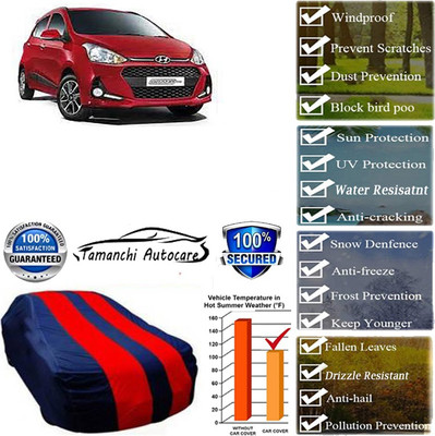 Tamanchi Autocare Car Cover For Hyundai Grand i10(Red, Black)