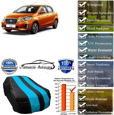 Tamanchi Autocare Car Cover For Datsun Go(Blue, Black)