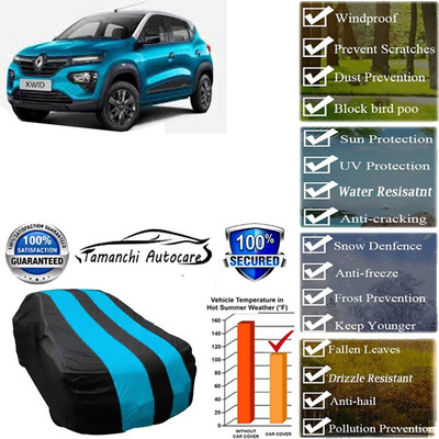 Tamanchi Autocare Car Cover For Renault Kwid 1.0 RXT AMT Petrol(Blue, Black)