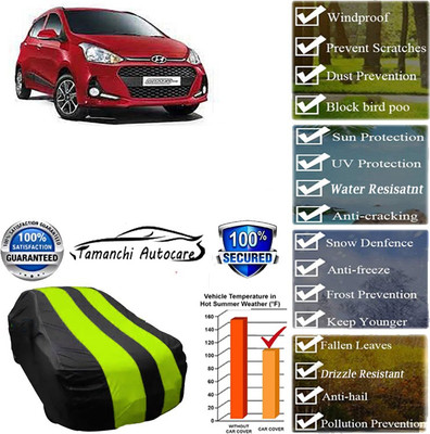 Tamanchi Autocare Car Cover For Hyundai Grand i10(Green, Black)