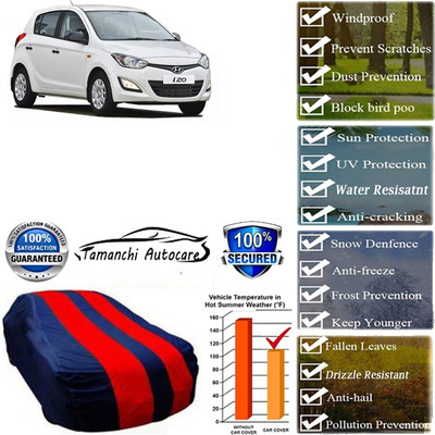 Tamanchi Autocare Car Cover For Hyundai Universal For Car(Red, Black)