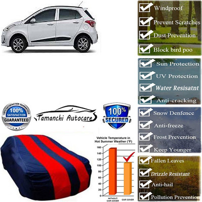 Tamanchi Autocare Car Cover For Hyundai Grand i10(Red, Black)
