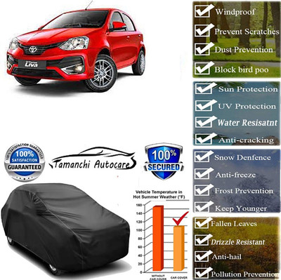 Tamanchi Autocare Car Cover For Toyota Etios Liva(Black)