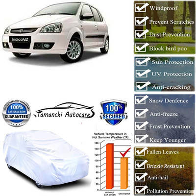 Tamanchi Autocare Car Cover For Tata Indica V2(Silver)
