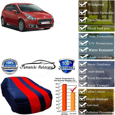 Tamanchi Autocare Car Cover For Fiat Punto Evo(Red, Black)