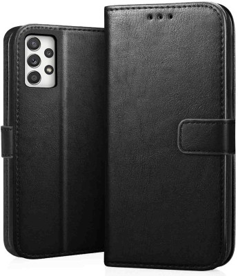 VOSKI Wallet Case Cover for Samsung Galaxy A72 Flip Cover Premium Leather with Card Pockets Kickstand 360 Degree Protection(Black, Dual Protection, Pack of: 1)
