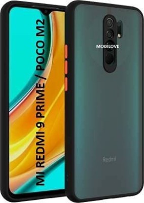 MOBILOVE Back Cover for Mi Redmi 9 Prime / Poco M2 | Smoke Translucent Shock Proof Smooth Rubberized Matte Back Case(Black, Camera Bump Protector, Pack of: 1)