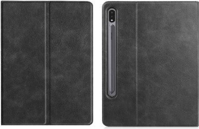 realtech Flip Cover for Samsung Galaxy Tab S7 Plus 12.4 inch(Black, Rugged Armor, Pack of: 1)