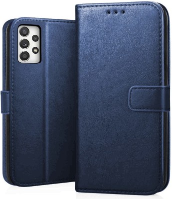 VOSKI Wallet Case Cover for Samsung Galaxy A52s Flip Cover Premium Leather with Card Pockets Kickstand 360 Degree Protection(Blue, Dual Protection, Pack of: 1)