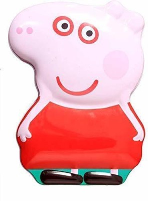 HornFlow Peppa Pig Shaped Metal Money Bank Piggy Bank for Kids Boys & Girls with Lock Pack of 1 ( Red ) Coin Bank(Red)