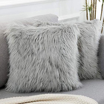 Catchyx Cart Microfibre Solid Cushion Pack of 1(Silver)
