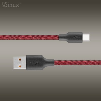 ZINUX USB Type C Cable 2 A 1.2 m copper braiding Super Fast charging and Data Sharing Type C Data Cable / charging cable, USB-A to USB-C Cable branded Cable Cord .(Compatible with One plus, Samsung, Xiomi, Red, One Cable)