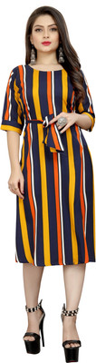Hiral Creation Women A-line Multicolor Below Knee Dress