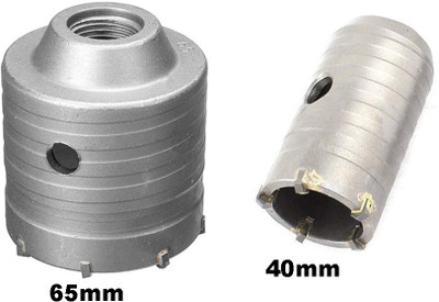 Inditrust Heavy Duty 2pc 40mm and 65mm Concrete Hole Saw for Hole Cutter Concrete