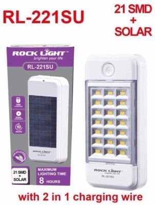 ROCK LIGHT A1 RL221SU EMERGENCY LIGHT WITH SOLOR 7 hrs Torch Emergency Light(White)