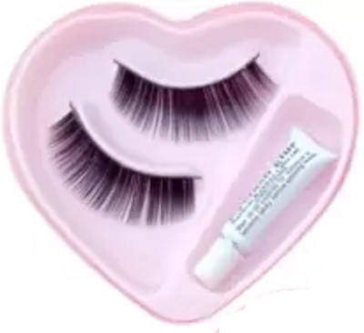 ADJD False-Fake Eyelashes With Glue Set Natural For girl & woman(Pack of 1)