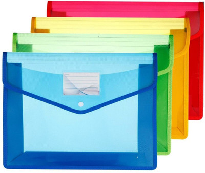 Fedus Plastic File Folder(Set Of 4, Multicolor)