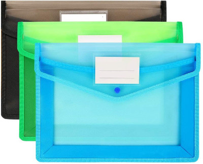 Fedus Plastic File Folder(Set Of 3, Multicolor)