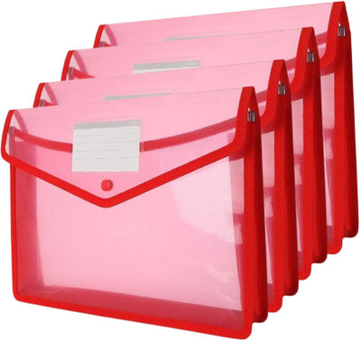 Fedus Plastic File Folder(Set Of 5, Red)