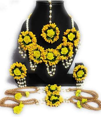 Sarthak Fashion Fabric Yellow Jewellery Set(Pack of 1)