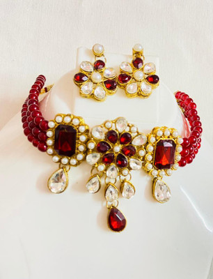RAM MURTI ENTERPRISES Stone Red Jewellery Set(Pack of 1)