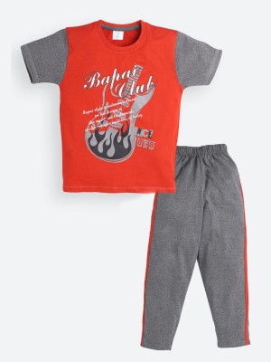 Todd N Teen Boys Casual T-shirt Pant(Orange)
