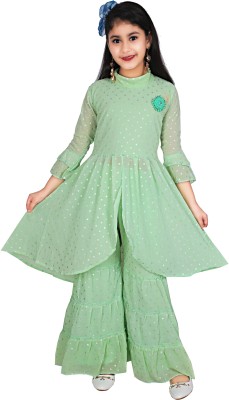 Crazeis Girls Party(Festive) Top Pyjama(Green)