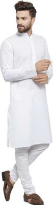 fshway Men Solid Straight Kurta(White)