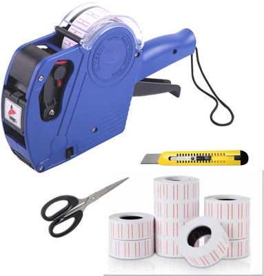 Mass Pro MX5500 EOS 8 Digits Price Tag Gun Labeler Included Labels Label Stamping Machine (Semi Automatic) With Combo Label Stamping Machine(Manual)