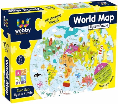 M Kids Educational World Map Floor Jigsaw Puzzle Learning(Multicolor)