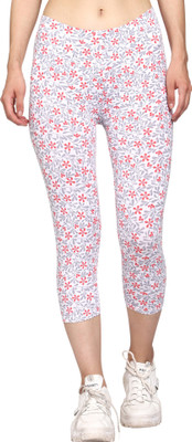 OUTFLITS Footed  Ethnic Wear Legging(White, Floral Print)