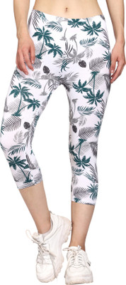 OUTFLITS Footed  Ethnic Wear Legging(White, Printed)