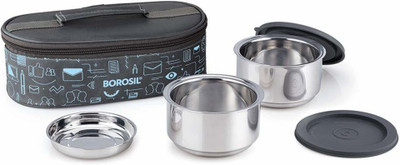 BOROSIL Carry Fresh Stainless Steel Insulated Lunch Box Set (Blue, 280 ml) -Set of 2 Containers Lunch Box(280 ml, Thermoware)