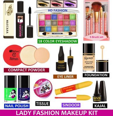 Lady FASHION 15 Pcs. Best Quality Makeup Kit C20A24(Pack of 15)