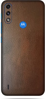 WeCre8 Skin's Motorola Moto E7 Power Mobile Back Skin Mobile Skin(Brown)