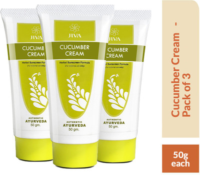 JIVA AYURVEDA Cucumber Cream - For Healthy and Glowing Skin - 50 g Each - Pack of 3(50 g)