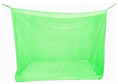 buyagain Cotton Adults Washable 7x7 FT Green Mosquito Netting for Double Bed Polyester Material - Machardani Net Queen Size Bed 7X 7 GREEN Mosquito Net(Green, Bed Box)