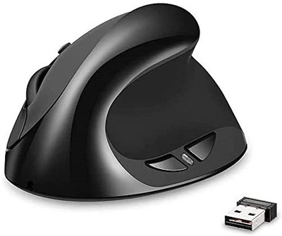 microware Vertical Mouse, AURTEC Rechargeable 2.4G Wireless Ergonomic Mice with USB Receiver, 6 Buttons and 3 Adjustable DPI 800/1200/1600 Wireless Optical  Gaming Mouse  with Bluetooth(2.4GHz Wireless, Black)