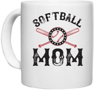 UDNAG White Ceramic Coffee / Tea 'Mother, Softball | softball mom copy' Perfect for Gifting [330ml] Ceramic Coffee Mug(330 ml)