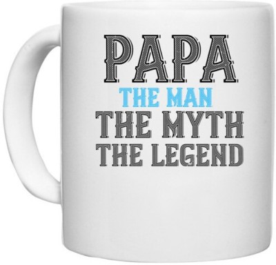UDNAG White Ceramic Coffee / Tea 'Father Legend | papa the man the myth the legend' Perfect for Gifting [330ml] Ceramic Coffee Mug(330 ml)