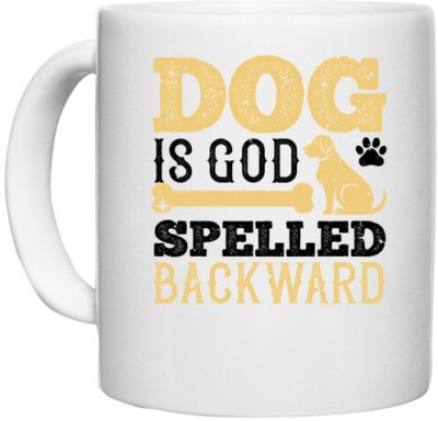 UDNAG White Ceramic Coffee / Tea 'Dog | Dog is spelled backward' Perfect for Gifting [330ml] Ceramic Coffee Mug(330 ml)