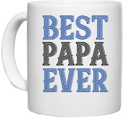 UDNAG White Ceramic Coffee / Tea 'Father | best papa ever' Perfect for Gifting [330ml] Ceramic Coffee Mug(330 ml)