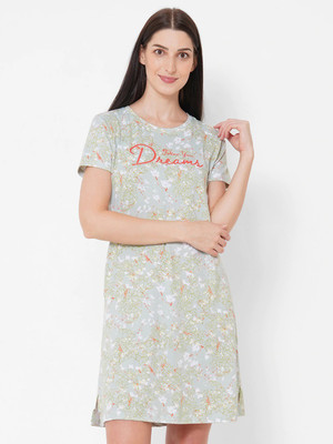 SWEET DREAMS Women Nighty(Green)