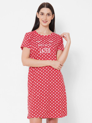 SWEET DREAMS Women Nighty(Red)