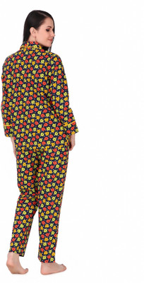 JMJW & SONS Women Printed Multicolor Shirt & Pyjama set